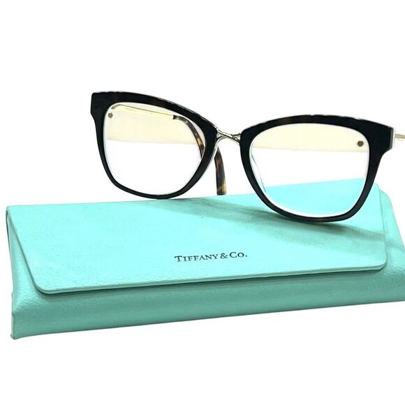 Tiffany & Co Tortoise, Gold & Blue Eyeglasses Frame TF2186 8275 Womens 50-18-140 - Picture 1 of 13